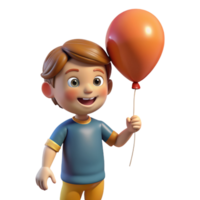 gelukkig kind Holding ballon 3d png