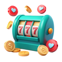 casinò fessura macchina con oro monete 3d Immagine png