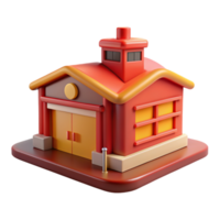 Firehouse Building 3d Graphic png