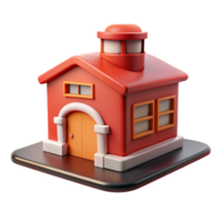 Quartel de bombeiros construção 3d elemento png