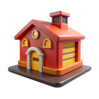 Firehouse Building 3d Icon png