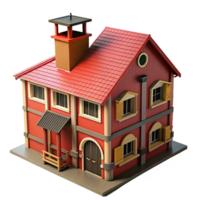 Quartel de bombeiros construção 3d ilustração png