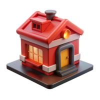 Quartel de bombeiros construção 3d render png