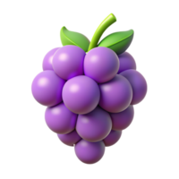 uva Fruta 3d png