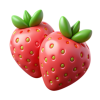 jordgubb frukt 3d framställa png