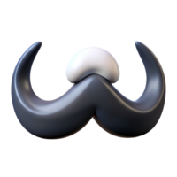 Bigote padres día 3d ornamento png