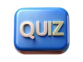 Square Quiz Button 3d Asset png