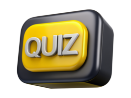 carré quiz bouton 3d rendre png