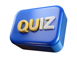 carré quiz bouton 3d objet png