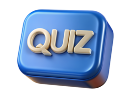 carré quiz bouton 3d image png