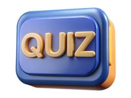 carré quiz bouton 3d graphique png