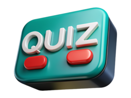 quiz pulsante 3d illustrazione png