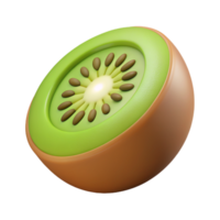 voor de helft kiwi fruit 3d geven png