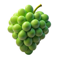 vert grain de raisin fruit 3d image png