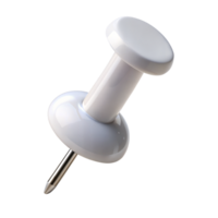 Close-Up of a White Push Pin on Transparent Background png