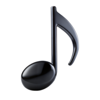 High-Quality 3D Black Musical Note Icon With Transparent Background png