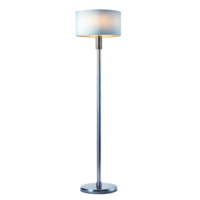 Modern Silver Floor Lamp With White Shade png