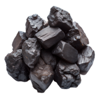 Pile of Shiny Black Coal Pieces With Transparent Background png