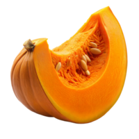 Close-Up of Freshly Cut Pumpkin Slice on Transparent Background png