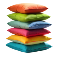 Colorful Stack of Cushions With Transparent Background for Home Decor Use png