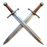 A Pair of Swords With Wooden Handles png