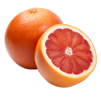 Close-Up of Freshly Cut Ruby Red Grapefruit on Transparent Background png