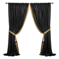 Black Curtains Isolated on Transparent Background png
