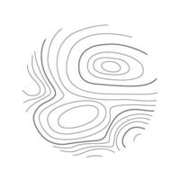 Topographic or wooden texture in round shapes. Hand drawn relief contour. Graphic terrain surface stamps vector