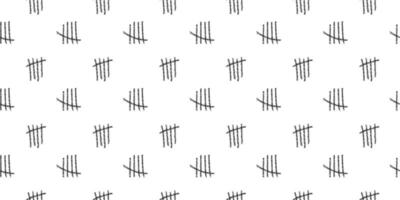 Charcoal tally marks seamless pattern. Number 5 symbols background. Day counting signs on prison wall. Scrapbooking or wrapping paper, fabric print, cloth design vector