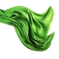 astratto verde seta volante isolato su trasparente sfondo png