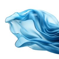 astratto blu seta volante isolato su trasparente sfondo png