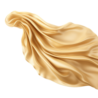 Abstract gold silk flying isolated on transparent background png