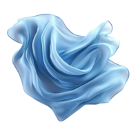 Abstract blue silk flying isolated on transparent background png