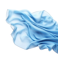 astratto blu seta volante isolato su trasparente sfondo png