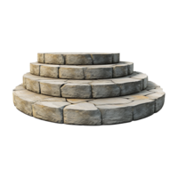 Circular stone steps isolated on transparent background png