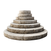 Circular stone steps isolated on transparent background png