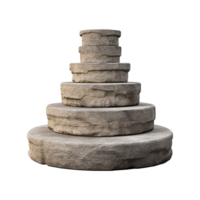 Circular stone steps isolated on transparent background png