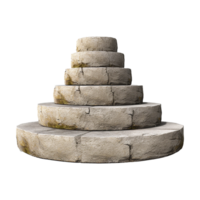 Circular stone steps isolated on transparent background png