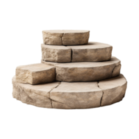 Circular stone steps isolated on transparent background png