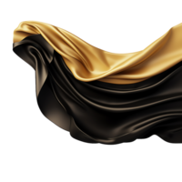 svart och gyllene silke flygande isolerat på transparent bakgrund png