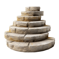 Circular stone steps isolated on transparent background png