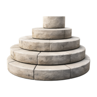 Circular stone steps isolated on transparent background png