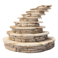 Circular stone steps isolated on transparent background png