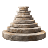 Circular stone steps isolated on transparent background png