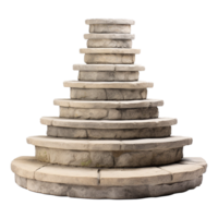 Circular stone steps isolated on transparent background png