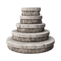 Circular stone steps isolated on transparent background png