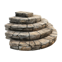 Circular stone steps isolated on transparent background png