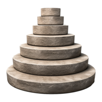 Circular stone steps isolated on transparent background png