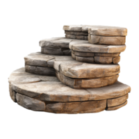 Circular stone steps isolated on transparent background png