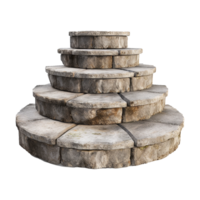 Circular stone steps isolated on transparent background png